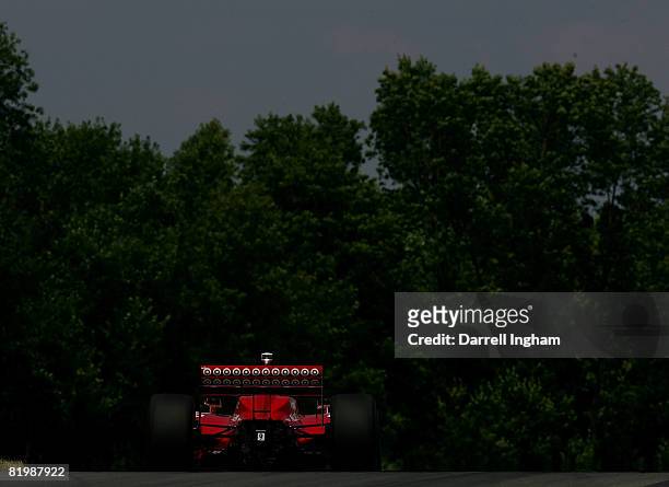 Scott Dixon drives the Target Chip Ganassi Racing Dallara Honda during practice for the IRL IndyCar Series The Honda 200 on July 18, 2008 at the...