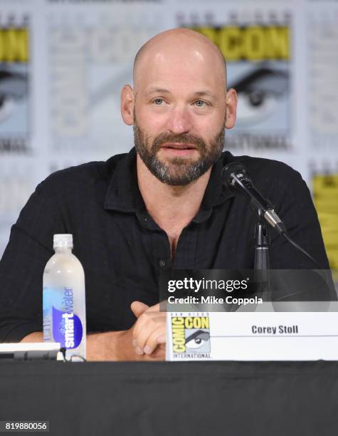 Actor Corey Stoll speaks onstage at "The Strain" screening and Q+A during Comic-Con International 2017 at San Diego Convention Center on July 20,...