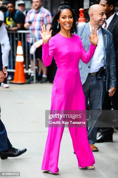 Actress Jada Pinkett Smith enters the "Good Morning America" taping at the ABC Times Square Studios on July 20, 2017 in New York City.