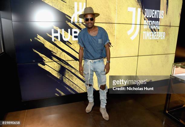 Keino Benjamin attends an event hosted by Hublot to welcome the Juventus Football Club to NYC on July 20, 2017 in New York City.