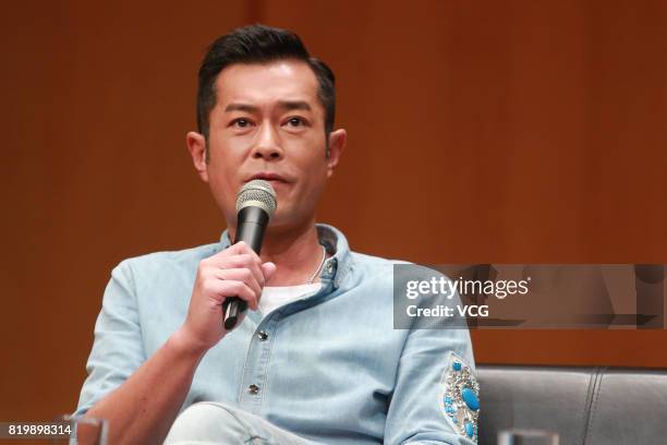 Actor Louis Koo attends screenwriter Yik Wong's lecture on July 20, 2017 in Hong Kong, China.