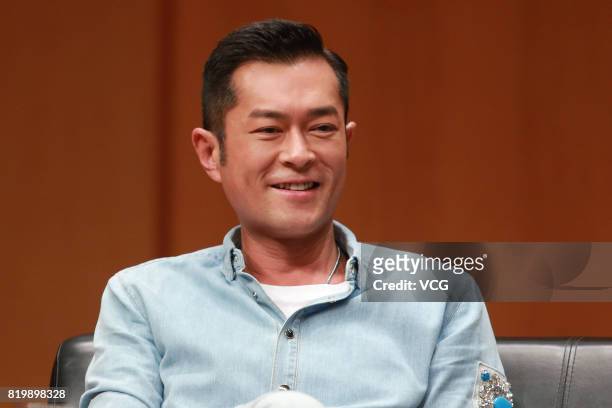 Actor Louis Koo attends screenwriter Yik Wong's lecture on July 20, 2017 in Hong Kong, China.