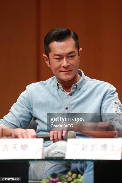 Actor Louis Koo attends screenwriter Yik Wong's lecture on July 20, 2017 in Hong Kong, China.