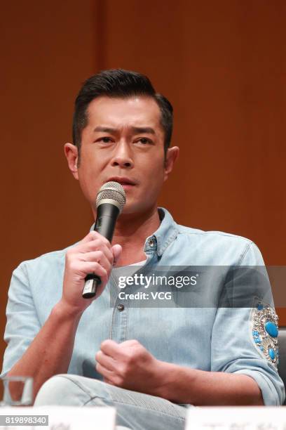 Actor Louis Koo attends screenwriter Yik Wong's lecture on July 20, 2017 in Hong Kong, China.