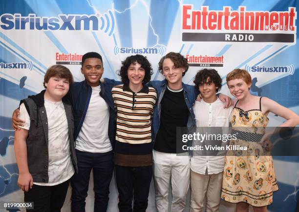 Chosen Jacobs, Jeremy Ray Taylor, Finn Wolfhard, Jack Dylan Grazer, Wyatt Oleff and Sophia Lillis attend SiriusXM's Entertainment Weekly Radio...