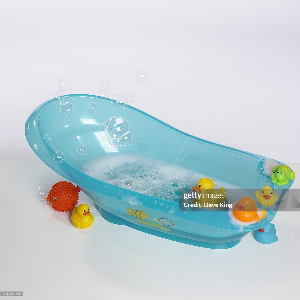 Baby bath with rubber ducks