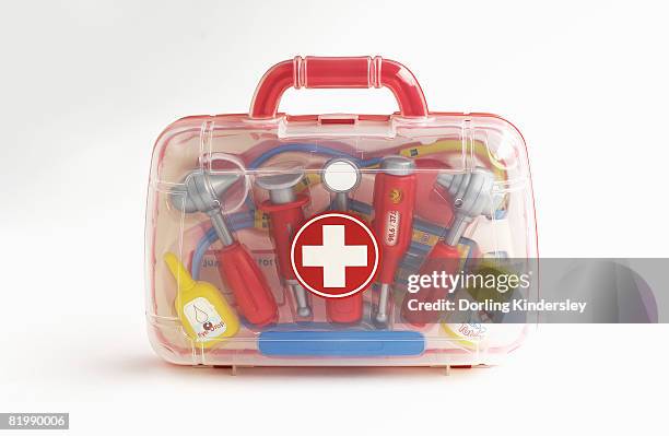 toy first aid kit - kids first aid kit stock-fotos und bilder