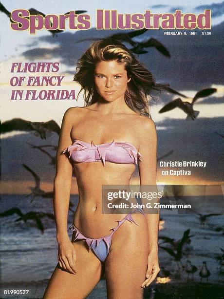 Swimsuit Issue 1981: Model Christie Brinkley poses for the 1981 Sports Illustrated swimsuit issue on January 2, 1981 on Captiva Island, Florida....