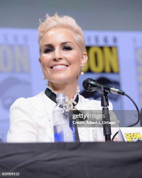 Actor Noomi Rapace walks onstage at Netflix Films: "Bright" and "Death Note" panel during Comic-Con International 2017 at San Diego Convention Center...