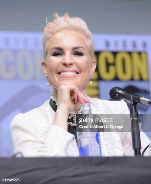 Actor Noomi Rapace walks onstage at Netflix Films: "Bright" and "Death Note" panel during Comic-Con International 2017 at San Diego Convention Center...