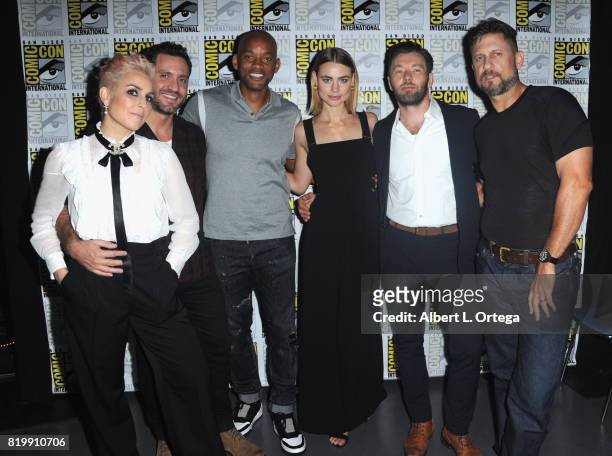 Actors Noomi Rapace, Edgar Ramirez, Will Smith, Lucy Fry, and Joel Edgerton, and director David Ayer attend Netflix Films: "Bright" and "Death Note"...
