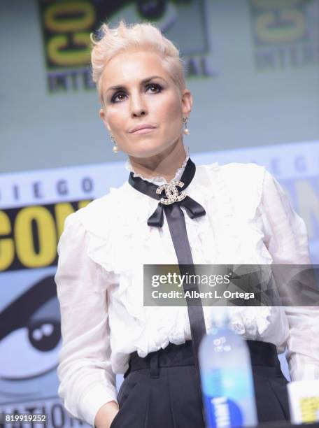 Actor Noomi Rapace speaks onstage at Netflix Films: "Bright" and "Death Note" panel during Comic-Con International 2017 at San Diego Convention...