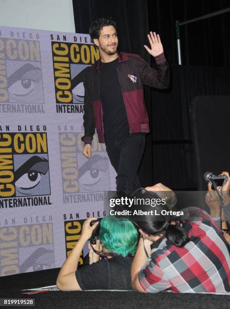 Actor Nat Wolff walks onstage at Netflix Films: "Bright" and "Death Note" panel during Comic-Con International 2017 at San Diego Convention Center on...