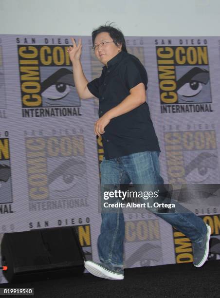 Actor Masi Oka walks onstage at Netflix Films: "Bright" and "Death Note" panel during Comic-Con International 2017 at San Diego Convention Center on...