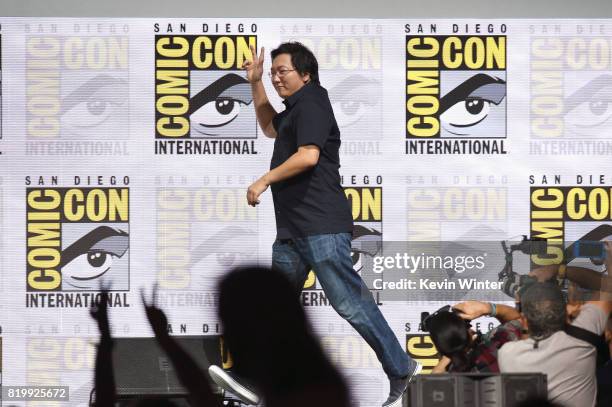 Actor Masi Oka speaks onstage at Netflix Films: "Bright" and "Death Note" panel during Comic-Con International 2017 at San Diego Convention Center on...