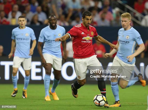 Henrikh Mkhitaryan of Manchester United in action with Kevin de Bruyne of Manchester City during the pre-season friendly International Champions Cup...