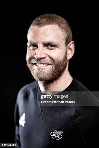 Byron Wells poses for a portrait during a New Zealand PyeongChang Olympic Winter Games Workshop at Lake Wanaka Centre on July 19, 2017 in Wanaka, New...