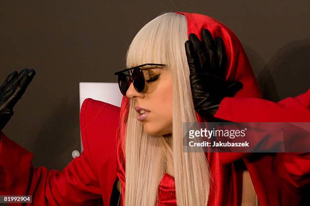 Musician Lady GaGa attends the Mercedes Benz Fashion week spring/summer 2009 ready-to-wear Michalsky fashion show on July 18, 2008 in Berlin, Germany.
