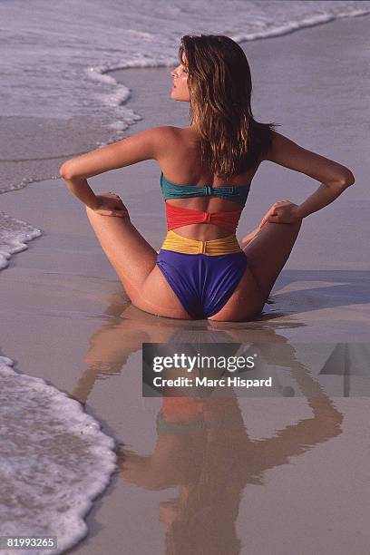 Swimsuit Issue 1988: Model Stephanie Seymour poses for the 1988 Sports Illustrated Swimsuit issue on February 8, 1988 in Phuket, Thailand. PUBLISHED...