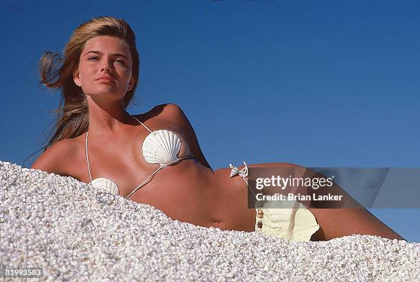 Swimsuit Issue 1985: Model Paulina Porizkova poses for 1985 Sports Illustrated Swimsuit issue on February 1, 1985 in Shark Bay, Australia. CREDIT...