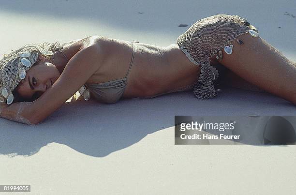 Swimsuit Issue 1991: Model Kathy Ireland is photographed for the 1991 Sports Illustrated Swimsuit issue on February 1, 1991 on Bali. CREDIT MUST...