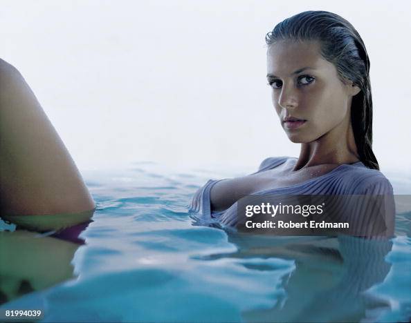 Model Heidi Klum poses for the 1998 Sports Illustrated Swimsuit issue