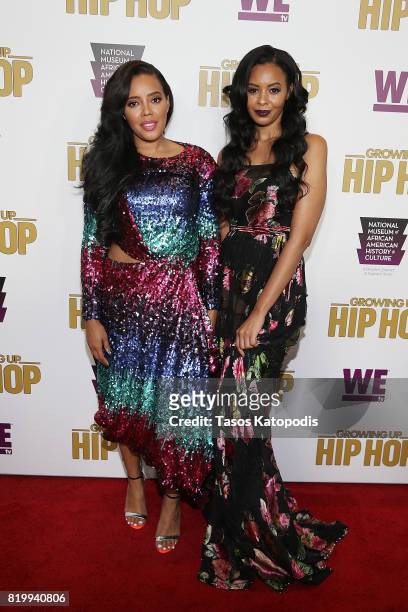 Cast members Angela Simmons and Vanessa Simmons attend WE tv's celebration of "Growing Up Hip Hop" Season 3 at the Smithsonian Institute National...