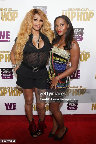 Cast members Sandra "Pepa" Denton and Egypt Criss attend WE tv's celebration of "Growing Up Hip Hop" Season 3 at the Smithsonian Institute National...