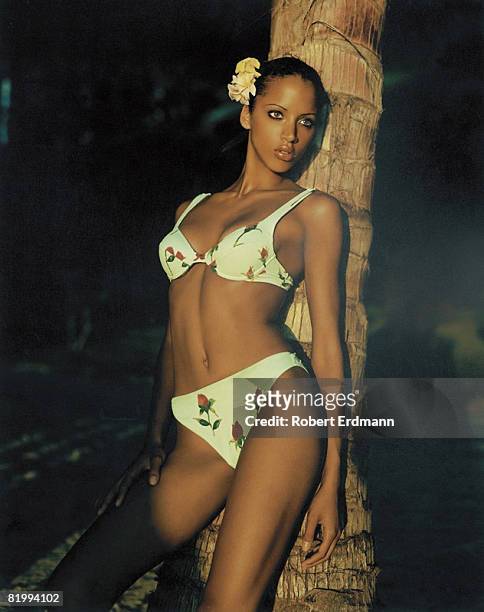 Swimsuit Issue 2000: Model Noémie Lenoir poses for the 2000 Sports Illustrated Swimsuit issue on August 20, 1999 in Malaysia. CREDIT MUST READ:...