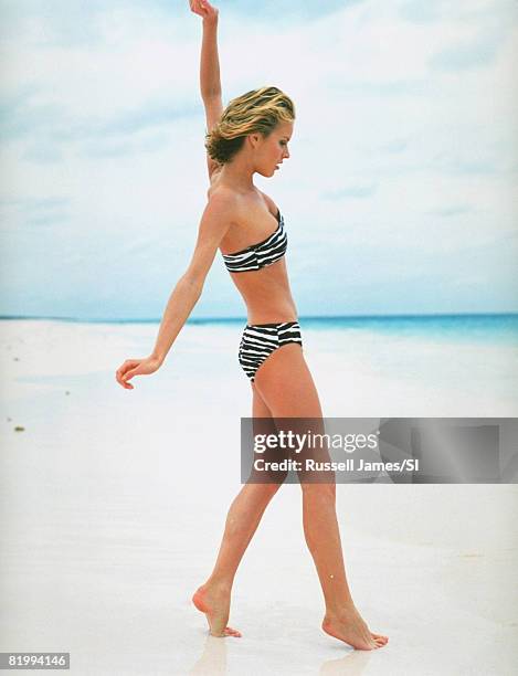 Swimsuit Issue 1997: Model Eva Herzigova poses for the 1997 Sports Illustrated Swimsuit issue on January 1, 1997 on Harbour Island, Bahamas. CREDIT...