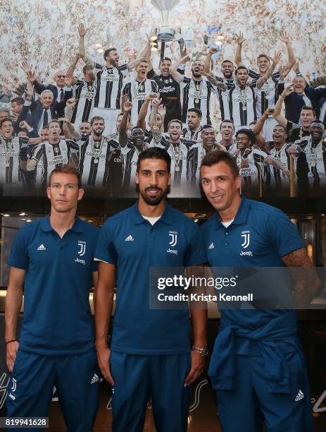 Juventus Football Club players Stephan Lichtsteiner, Sami Khedira, and Mario Mandzukic attend Hublot Welcomes Juventus Football Club To NYC at Hublot...