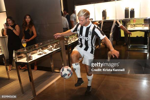 Biveny attends Hublot Welcomes Juventus Football Club To NYC at Hublot Boutique on July 20, 2017 in New York City.