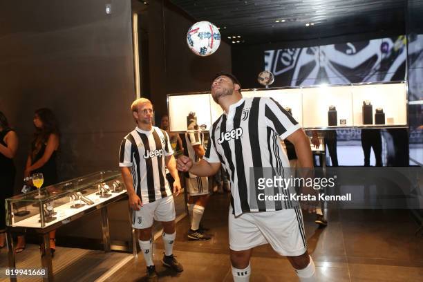 Biveny and Victor Miranda attends Hublot Welcomes Juventus Football Club To NYC at Hublot Boutique on July 20, 2017 in New York City.