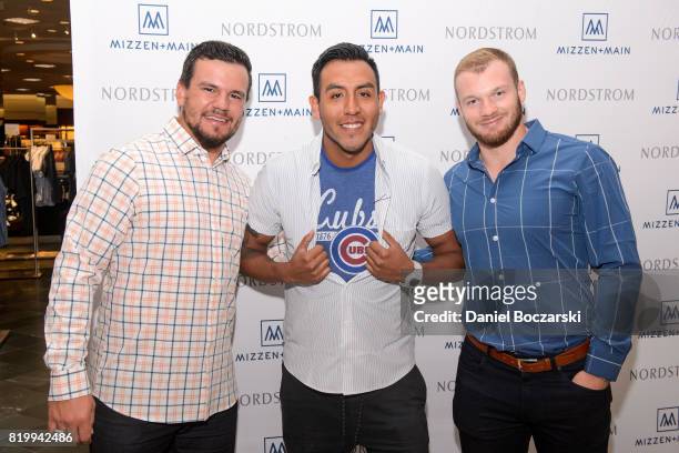 Fans meet Kyle Schwarber and Ian Happ during Mizzen+Main event at Nordstrom Old Orchard on July 20, 2017 in Skokie, Illinois.