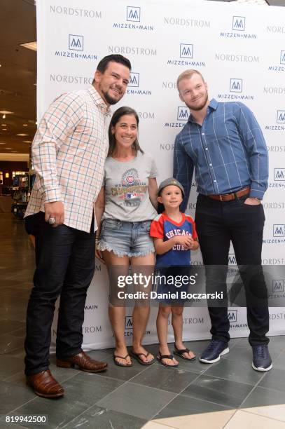 Fans meet Kyle Schwarber and Ian Happ during Mizzen+Main event at Nordstrom Old Orchard on July 20, 2017 in Skokie, Illinois.