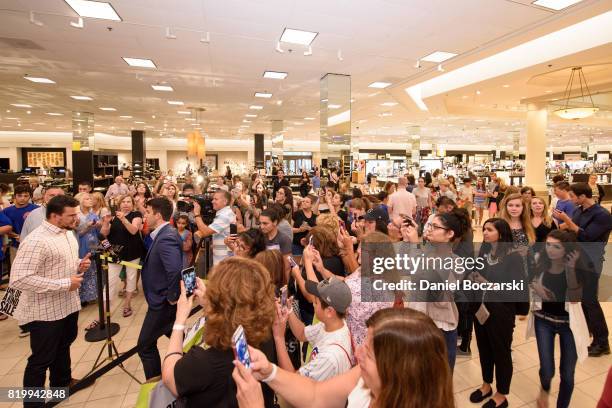 Kyle Schwarber speaks with Mizzen + Main CEO Ken Lavelle during Kyle Schwarber & Ian Happ for Mizzen+Main at Nordstrom Old Orchard on July 20, 2017...