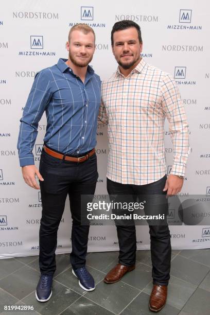 Ian Happ and Kyle Schwarber attend Kyle Schwarber & Ian Happ for Mizzen+Main at Nordstrom Old Orchard on July 20, 2017 in Skokie, Illinois.