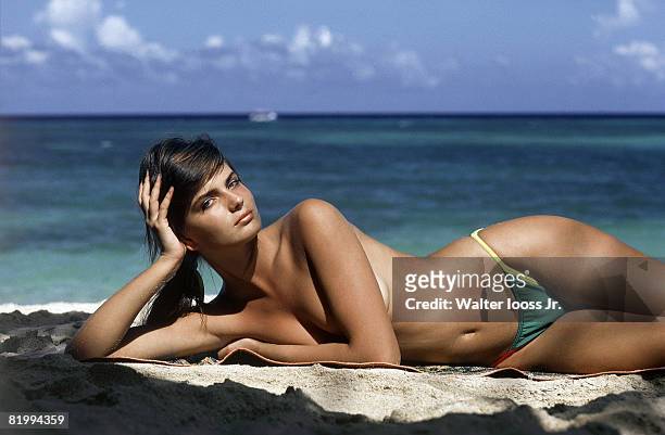 Swimsuit Issue 1983: Model Paulina Porizkova poses for the 1983 Sports Illustrated swimsuit issue on November 22, 1982 in Montego Bay, Jamaica....