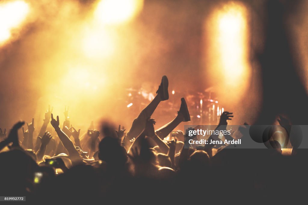 Crowd Surfer Crowd Surfing At Concert Venue