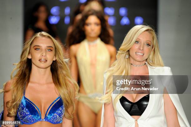 Model and designer Solveig Cirone walk the runway during Cirone Swim at Miami Swim Week Art Hearts Fashion at FUNKSHION Tent on July 20, 2017 in...