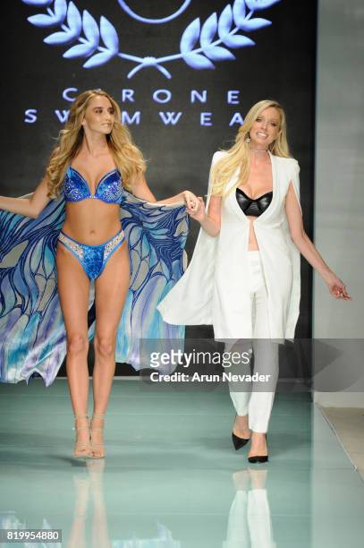 Model and designer Solveig Cirone walk the runway during Cirone Swim at Miami Swim Week Art Hearts Fashion at FUNKSHION Tent on July 20, 2017 in...