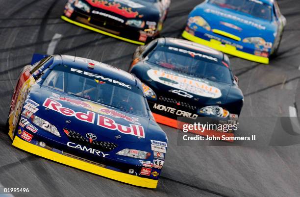 Scott Speed, driver of the Red Bull Toyota on the track during the Kentucky 150 Arca RE/MAX Series race at the Kentucky Speedway on July 18, 2008 in...