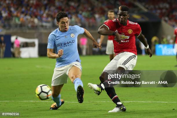 Samir Nasri of Manchester City and Paul Pogba of Manchester United during the International Champions Cup 2017 match between Manchester United and...