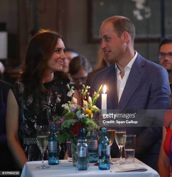 Prince William, Duke of Cambridge, and Catherine, Duchess of Cambridge, attend a reception at Claerchen's Ballhaus dance hall following a day in...