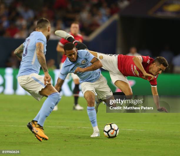 Ander Herrera of Manchester United in action with Gabriel Jesus of Manchester City during the pre-season friendly International Champions Cup 2017...