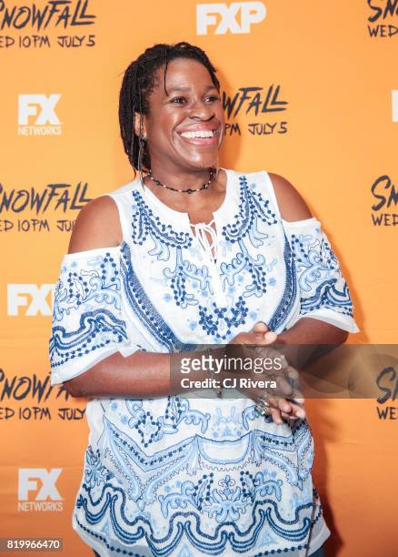 Actress Michael Hyatt attends the New York screening of 'Snowfall' at The Schomburg Center for Research in Black Culture on July 20, 2017 in New York...