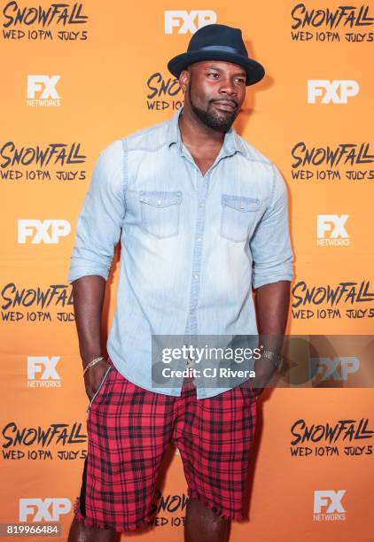 Actor Amin Joseph attends the New York screening of 'Snowfall' at The Schomburg Center for Research in Black Culture on July 20, 2017 in New York...