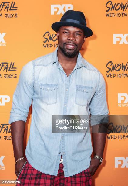 Actor Amin Joseph attends the New York screening of 'Snowfall' at The Schomburg Center for Research in Black Culture on July 20, 2017 in New York...