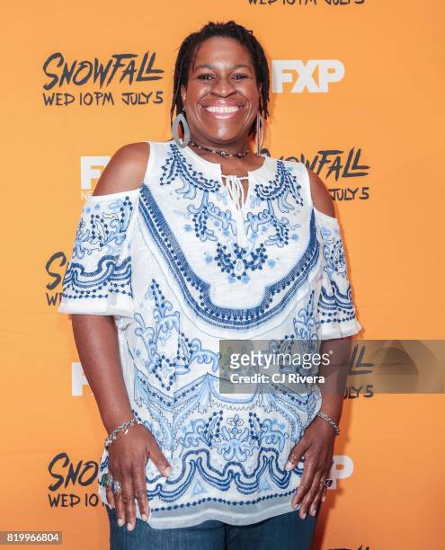 Actress Michael Hyatt attends the New York screening of 'Snowfall' at The Schomburg Center for Research in Black Culture on July 20, 2017 in New York...
