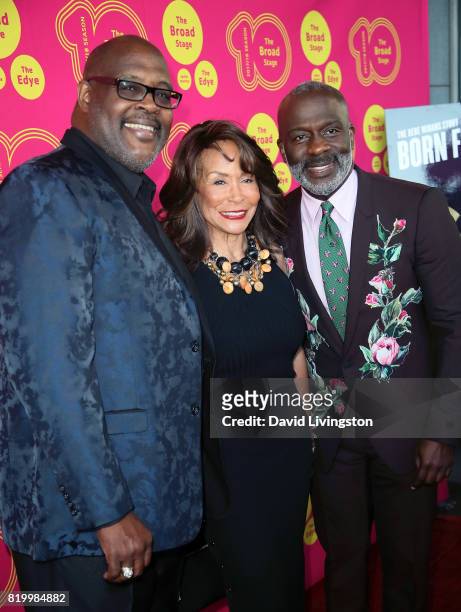 Singers Marvin Winans, Freda Payne and BeBe Winans attend the opening night of "Born For This" at The Broad Stage on July 20, 2017 in Santa Monica,...